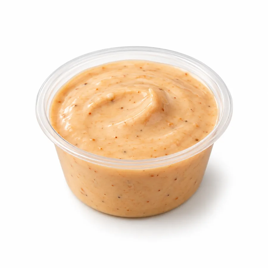 Cup of creamy orange House Sauce