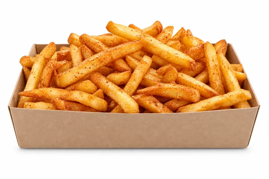 Sharing box of golden seasoned fries